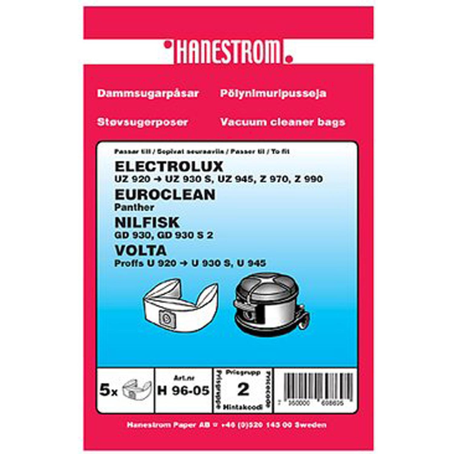 Haneström - Dammpåsar Nilfisk 5pack VP930 - H96-05