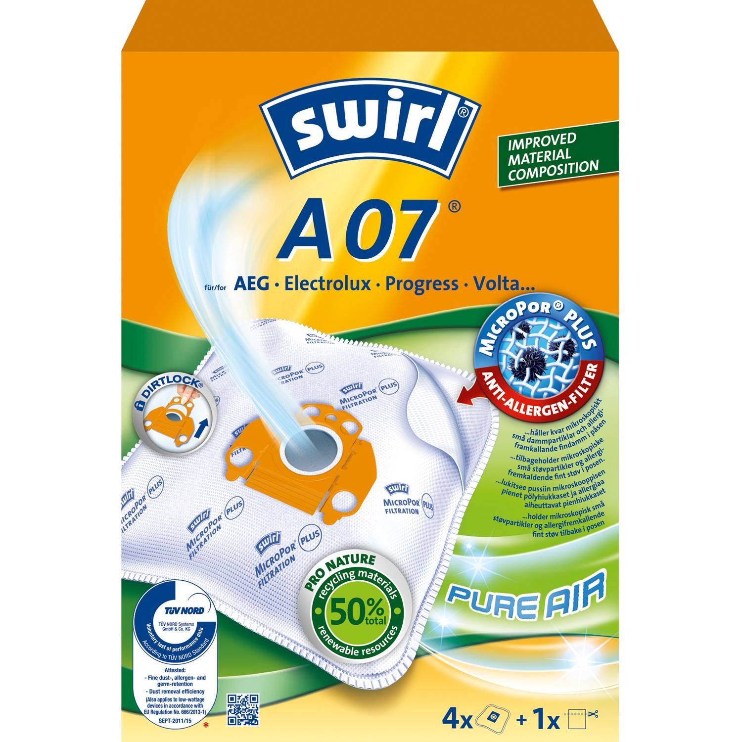 Swirl - Dammsugarpåsar A07 OBS 3X4ST 3ST DFP - 99747