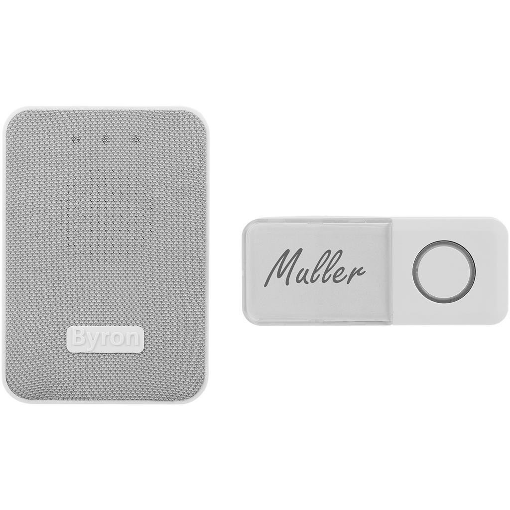 Byron - Trådlös dörrklocka Batteridriven DBY321 Vit - DBY-22321NP