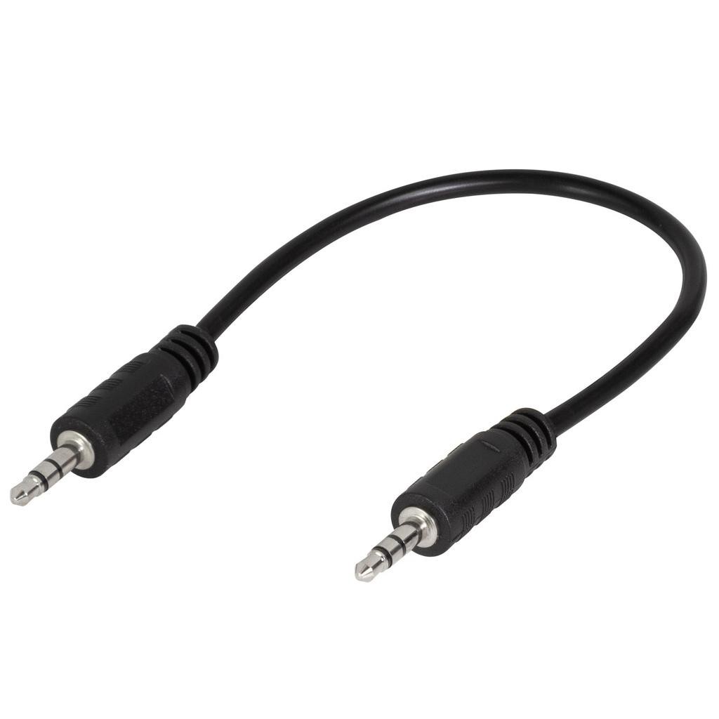 LogiLink - Audiokabel 3,5mm-hane - 3,5mm-hane Stereo 0,2m Svart - A15266