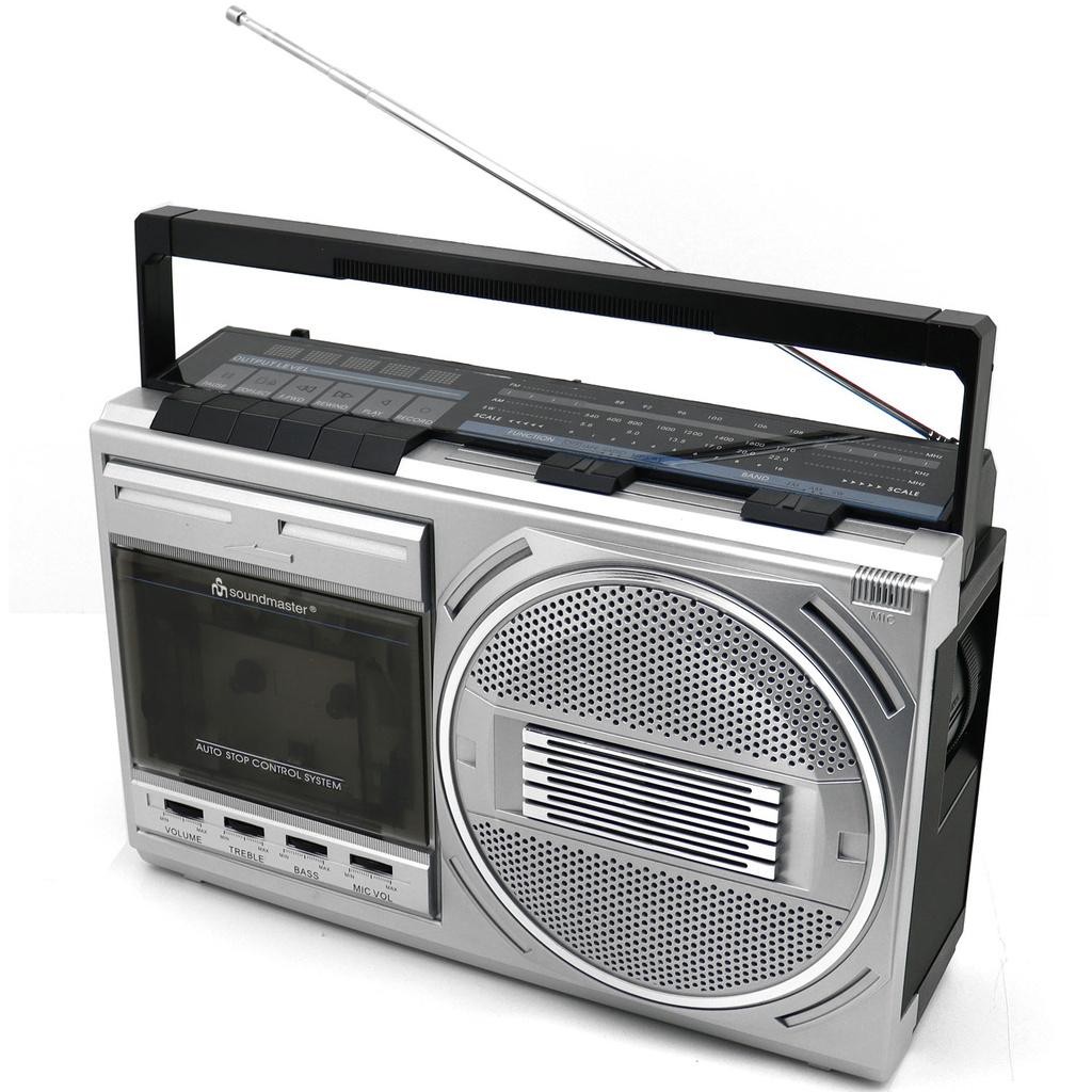 Soundmaster - Boombox Kassett Radio FM Mono Bluetooth RR20SI Silver - A14656