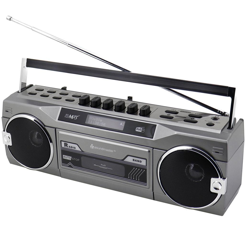 Soundmaster - Boombox Radio FM DAB+ Bluetooth Stereo SRR80TI Silver - A14655