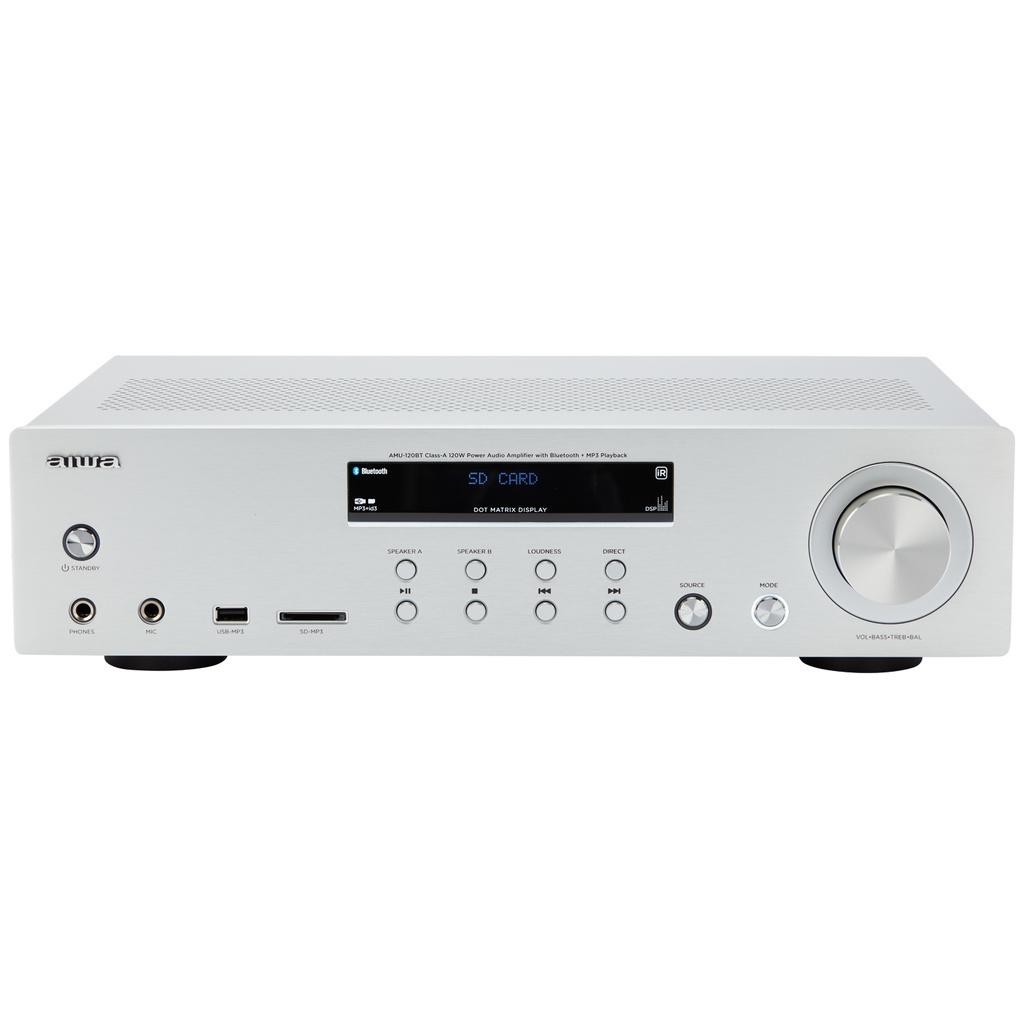 AIWA - Förstärkare med Bluetooth 2 x 60 Watt RMS Silver - A14384