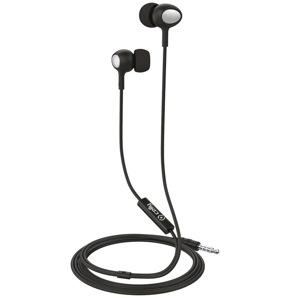 Celly - Hörlurar In-Ear Kabel 3,5 mm UP500 Svart - UP500BK
