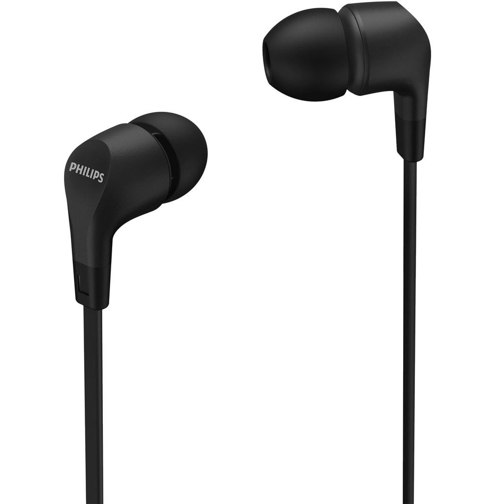 Philips - Hörlurar In-Ear Kabel Fjärrkontroll 3,5mm kontakt TAE1105BK/00 Svarta - A12982