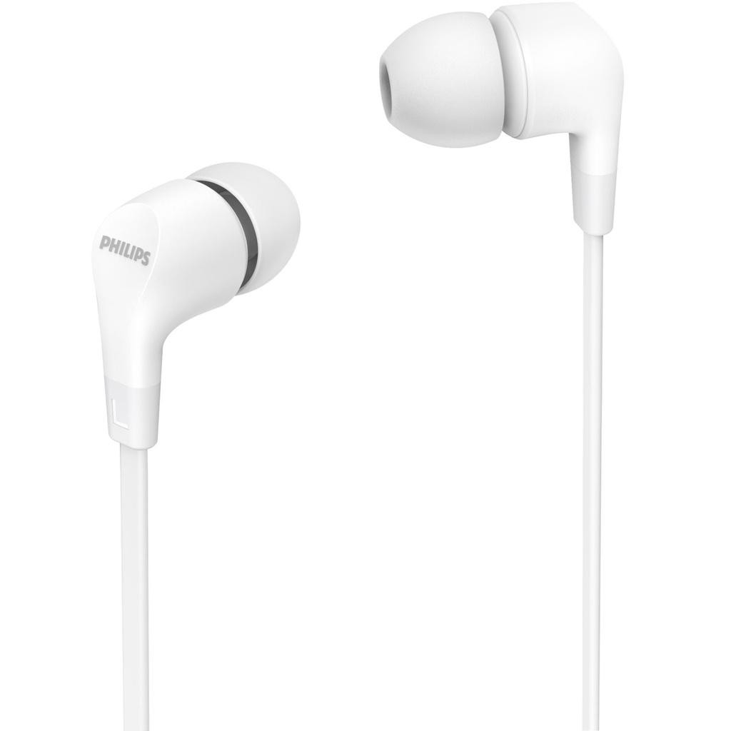 Philips - Hörlurar In-Ear Kabel Fjärrkontroll 3,5mm kontakt TAE1105WT/00 Vita - A12985