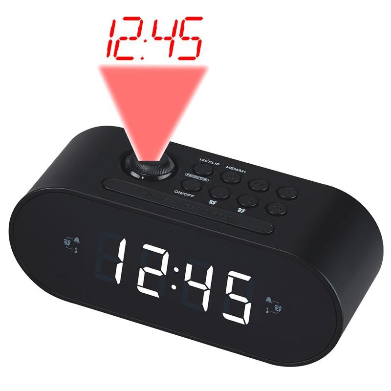 Denver - Klockradio 180° Projektion Dubbla alarm CRP-717B - CRP-717BLACK
