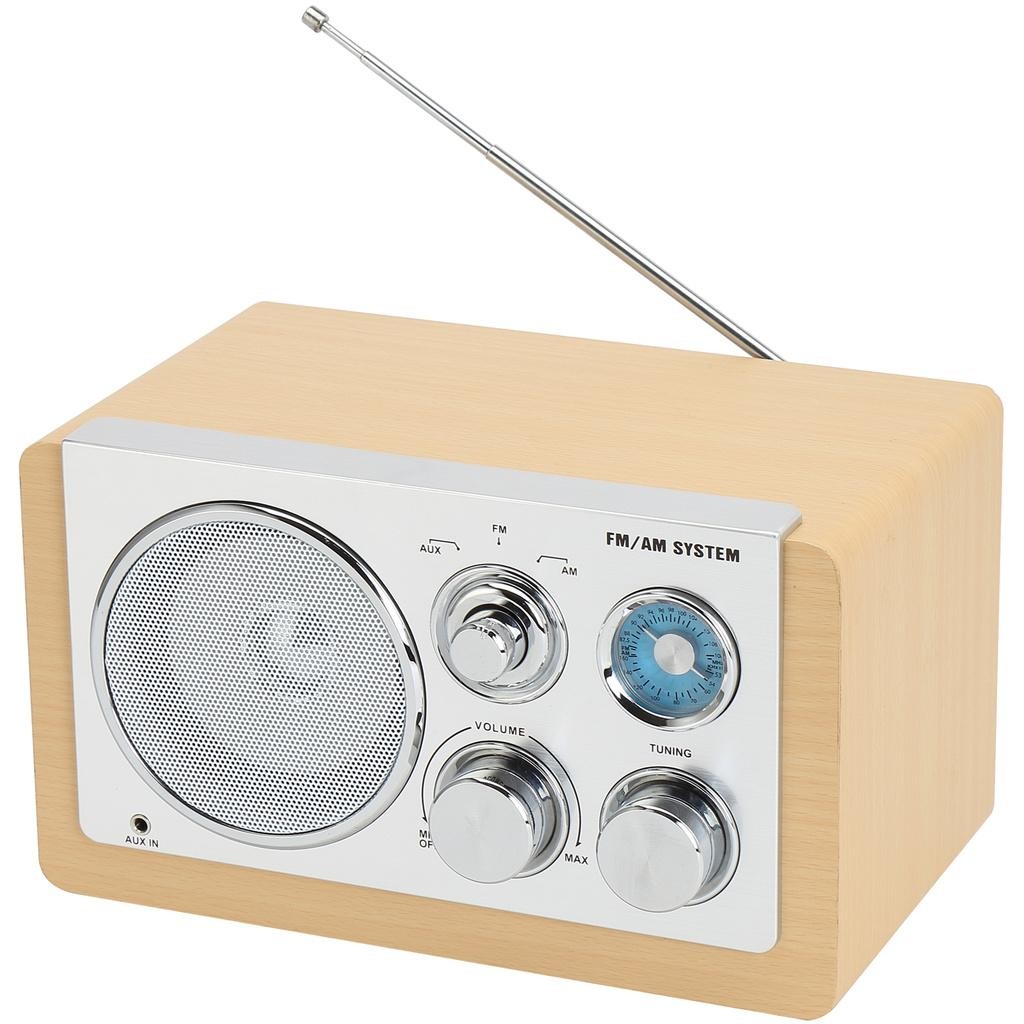 Denver - Radio FM AM AUX Analog inställning TR-63LW Ljust trä - A13189