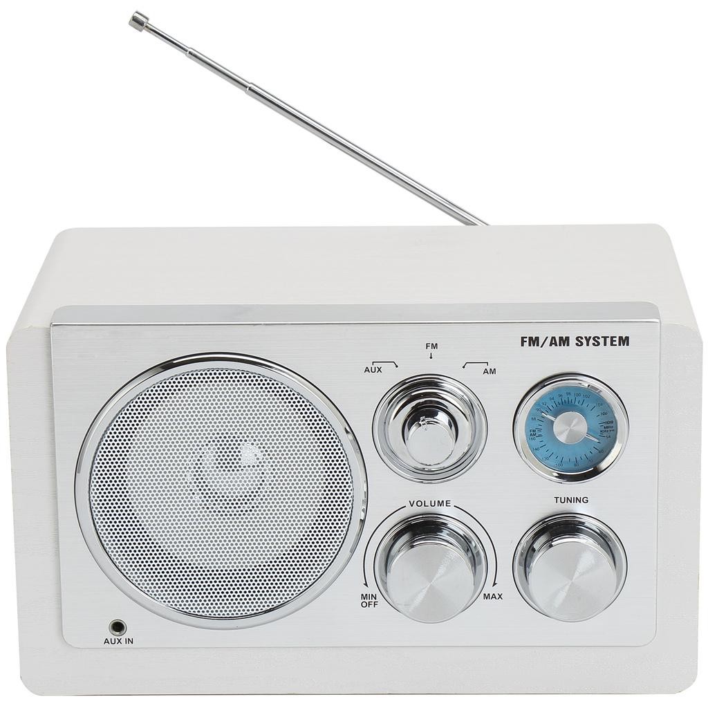 Denver - Radio FM AM AUX Analog inställning TR-63W Vit - A13188