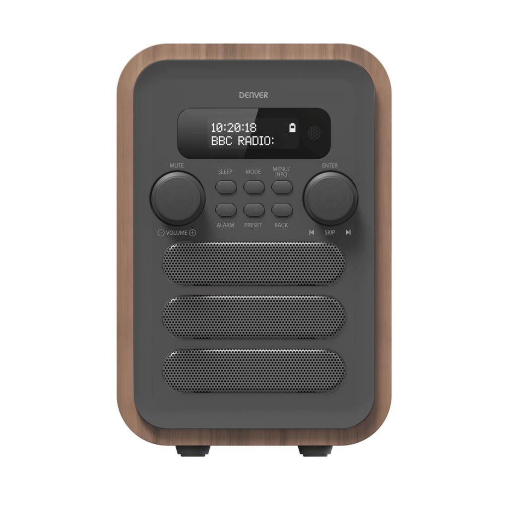 Denver - Radio FM DAB+ Bluetooth DAB-48GR Trä/Grafitgrå - DAB-48GREY