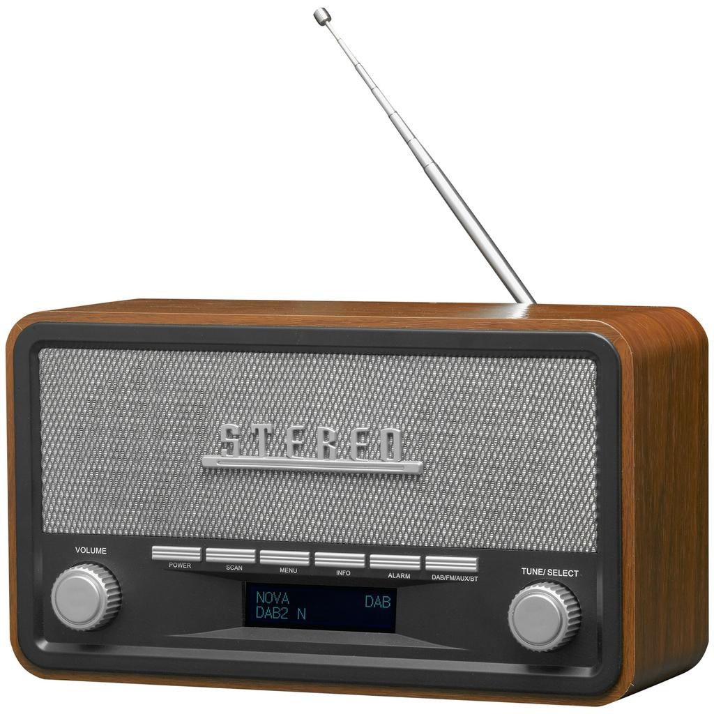 Denver - Radio FM DAB+ Klocka Bluetooth DAB-18 Trähölje - DAB-18