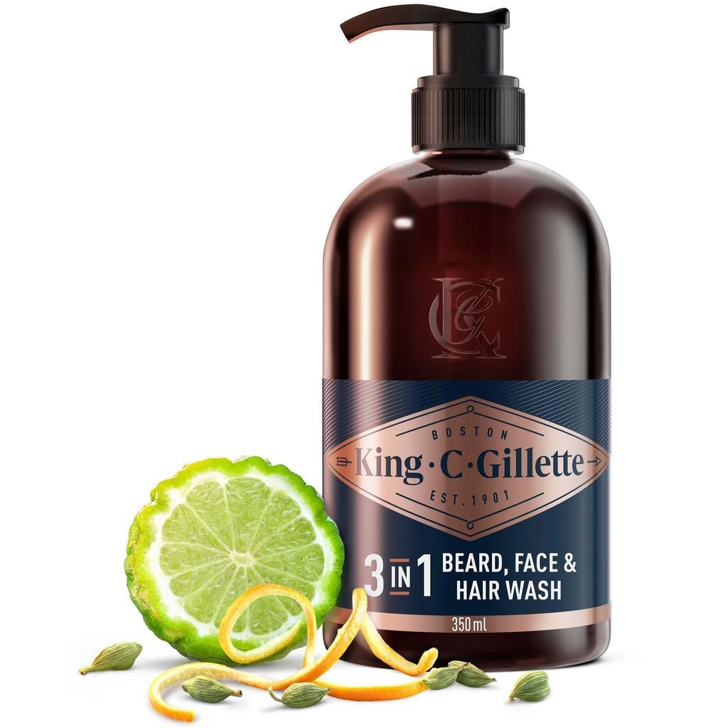 King C. Gillette - 3in1 Beard, Face & Hair Wash - A14575