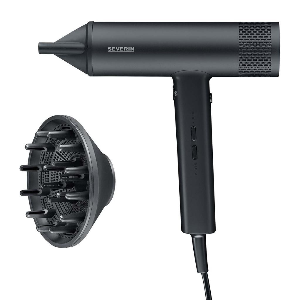 Severin - Hårfön S-STYLE SPEED PRO HT 0170 2000W 3 Effekt/Templägen 2.8m SLADD SVART - A15855