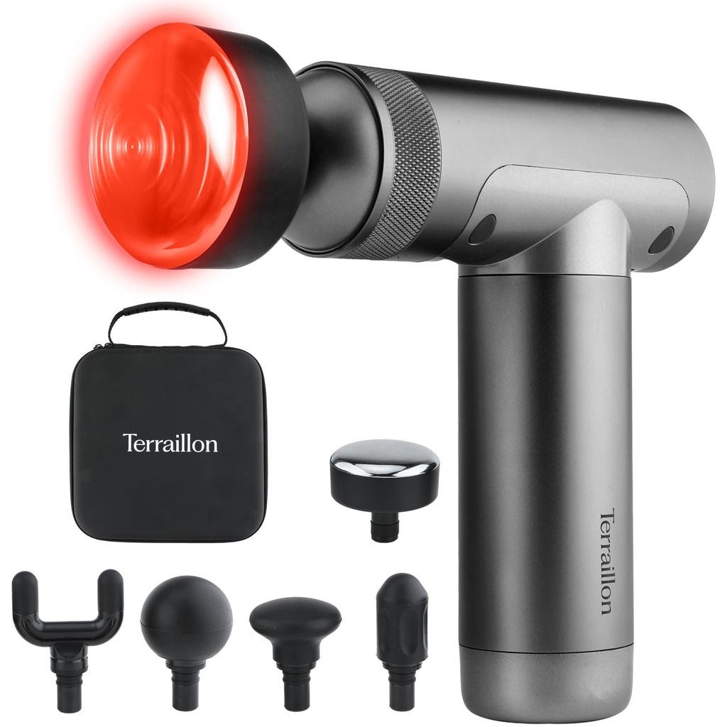 Terraillon - Massagepistol Muscle Massager med värme, 5st tillbehör - A13133