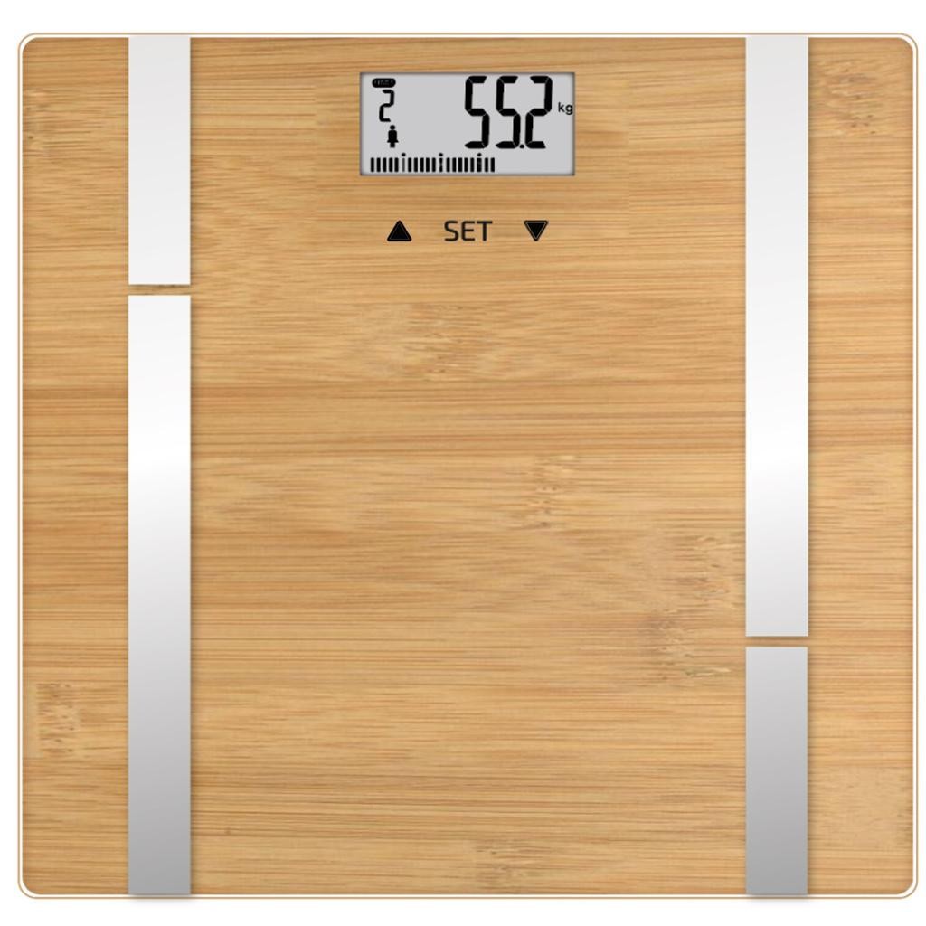 Terraillon - Personvåg Bamboo Fit BMI 10-användare, 180 kg - A13476
