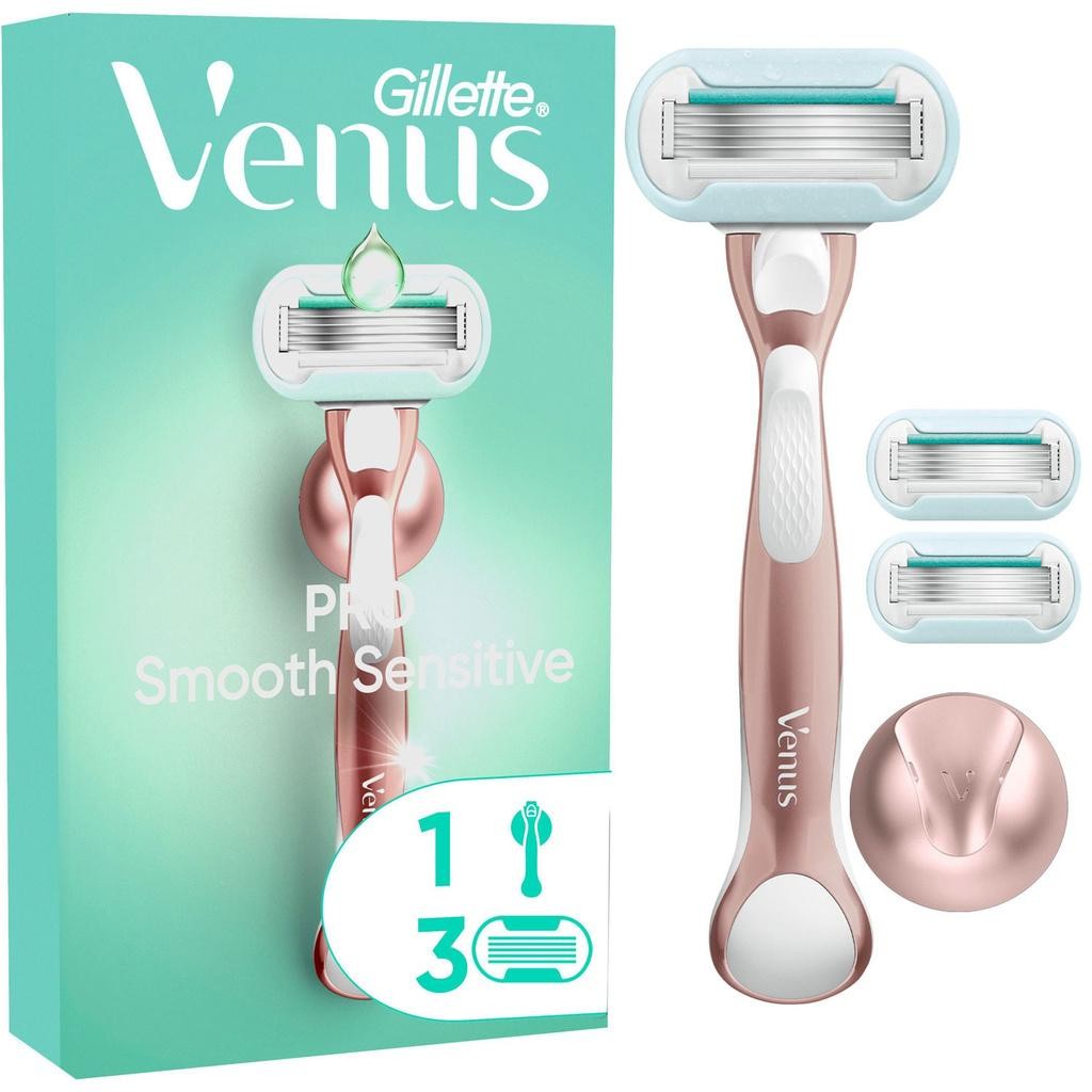 Gillette - Rakhyvel Pro Smooth Sensitive + 3st rakblad - A14594