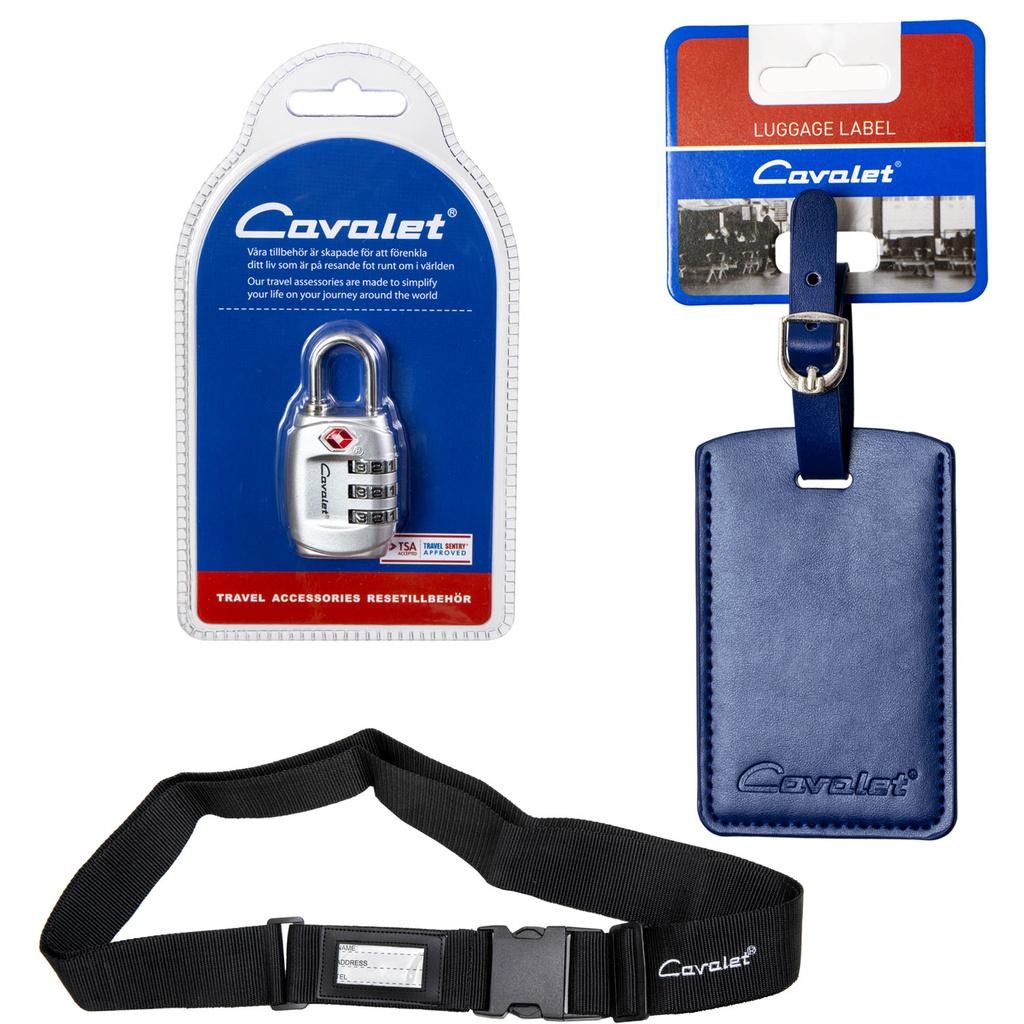 Cavalet - Resekit 13 (TSA Lås, Bagagerem, Bagagetag Blå) - A15112