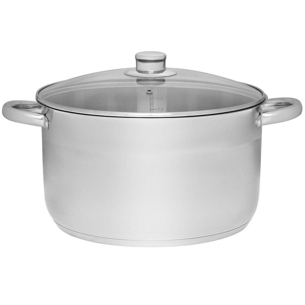 Maku - Basic Gryta i stål med glaslock 10 L 28 cm - A15387