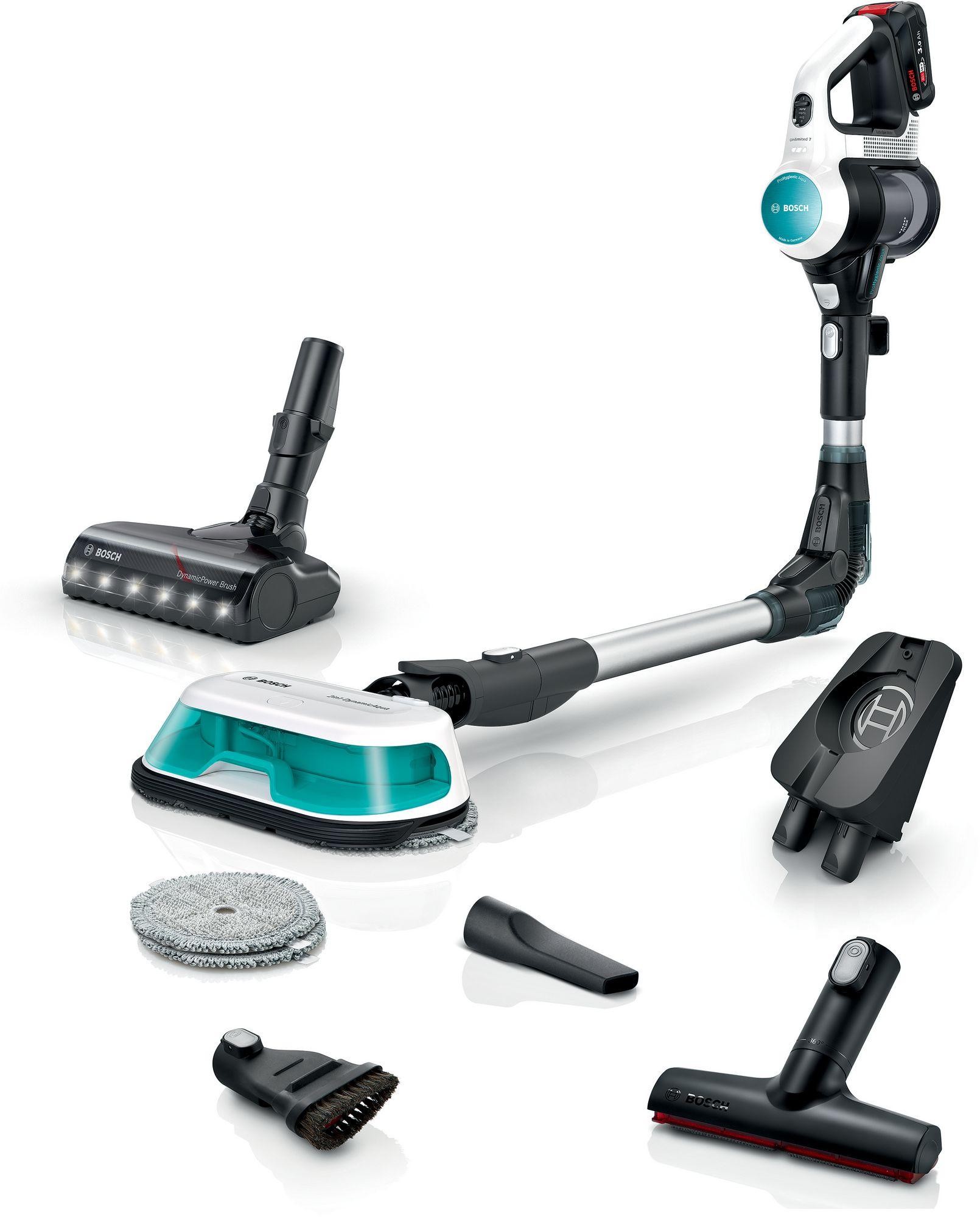 Bosch - BCS71HYG1 - Sladdlös 2 i 1 Dammsugare och Mopp, Unlimited 7 ProHygienic Aqua, Vit
