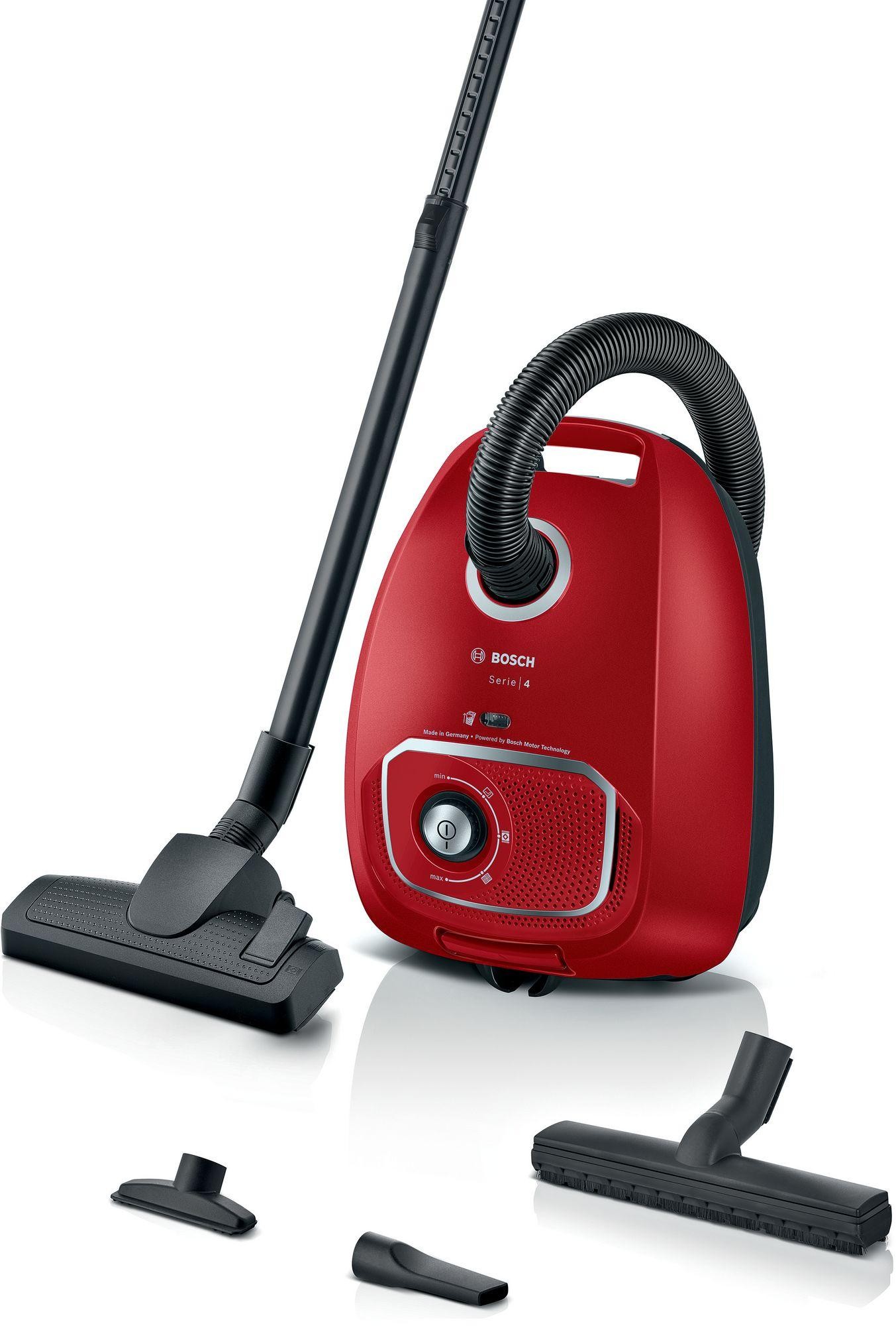 Bosch - BGB41RD3H - Serie 4, Dammsugare med påse, Röd