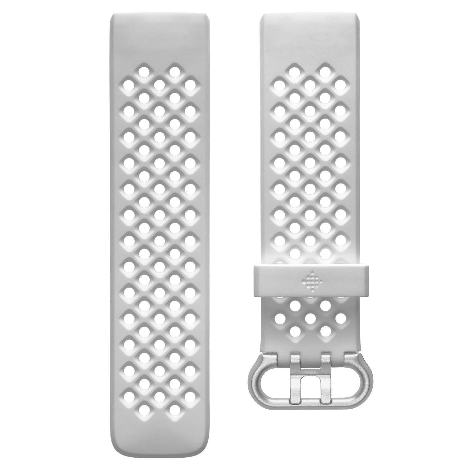 Fitbit - Charge 4/Charge 3 Sportarmband White (L) - FB168SBWTL