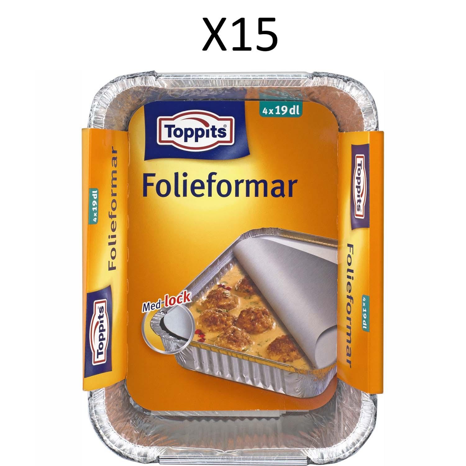 Toppits - Folieformar med Lock 19dl 15st DFP - A13796