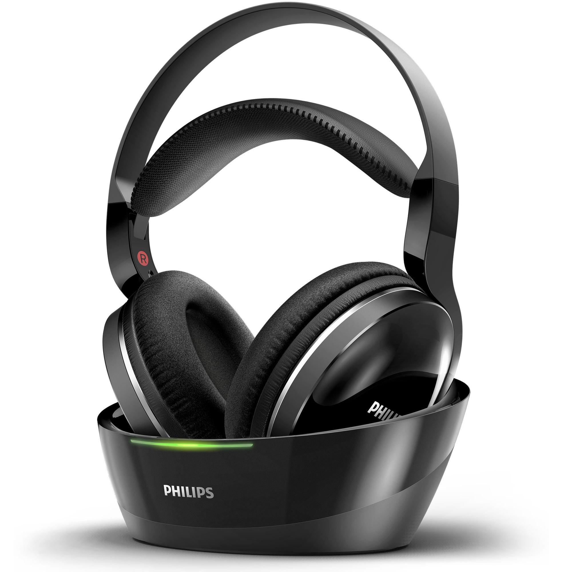 Philips - Hörlurar Over-Ear TV Trådlösa 30m räckvidd SHD8850/12 Svarta - SHD8850/12