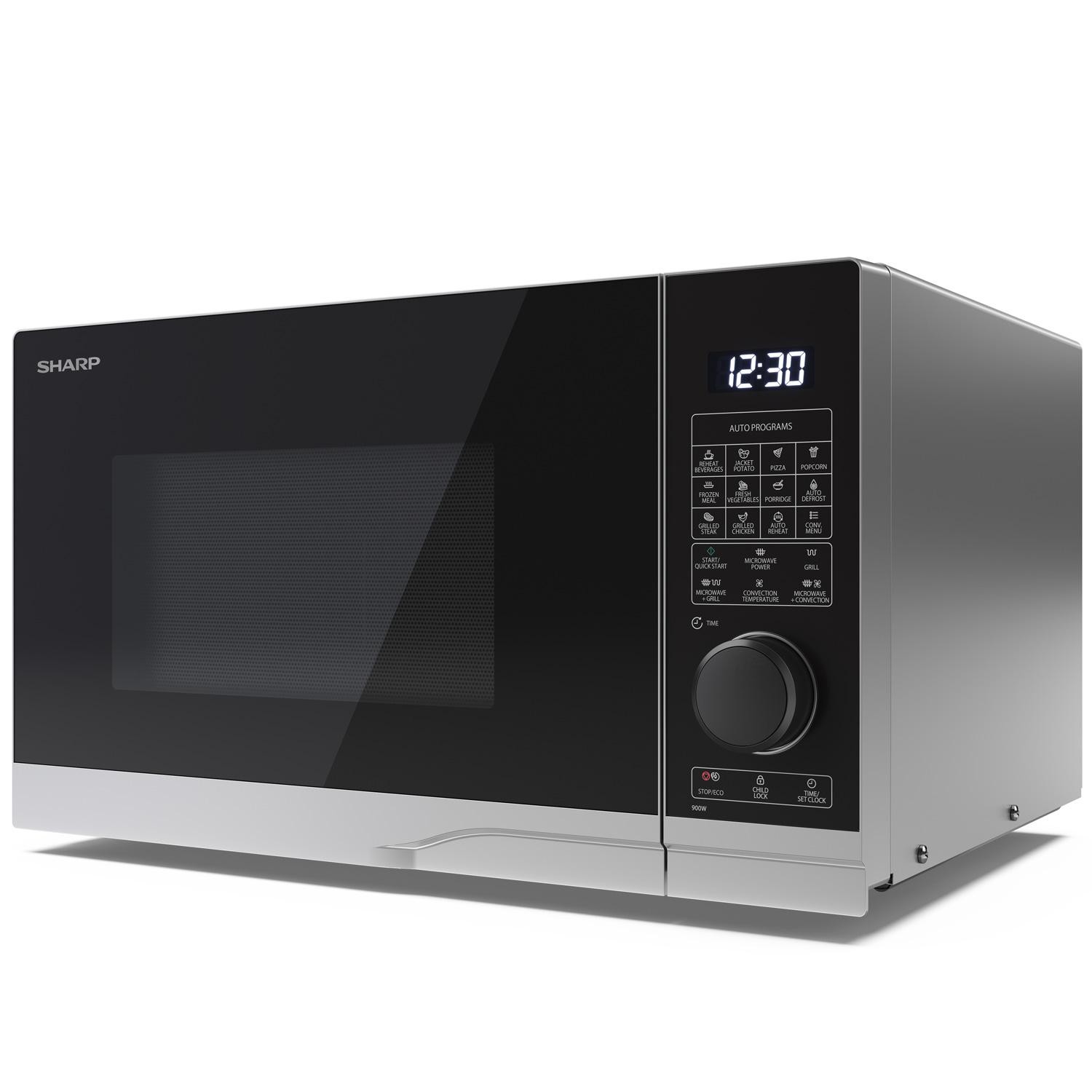 Sharp - Mikrovågsugn 28l Digital panel 1050W Grill - YC-PC284AE-S