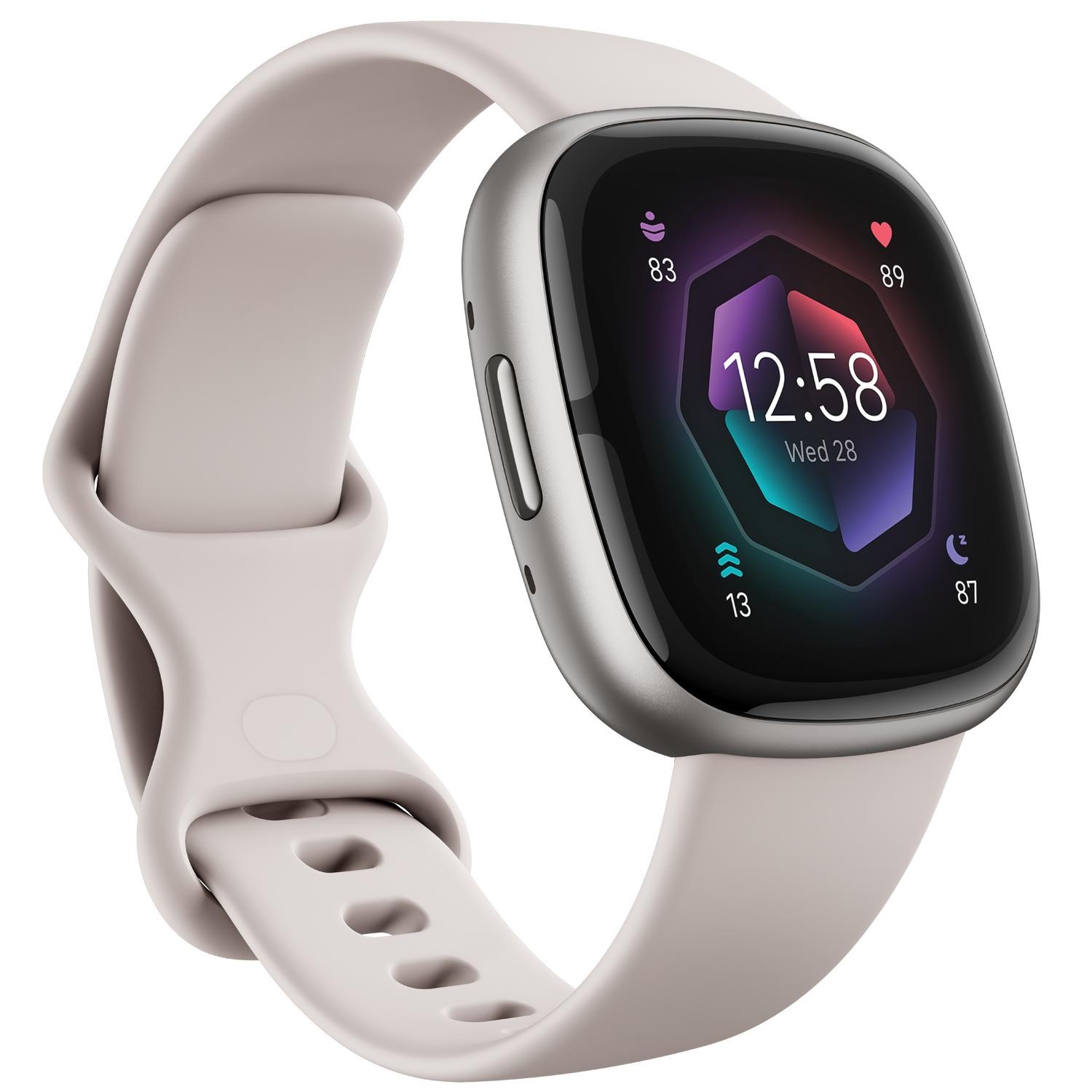 Fitbit - Sense 2, Lunar White/Platinum - FB521SRWT