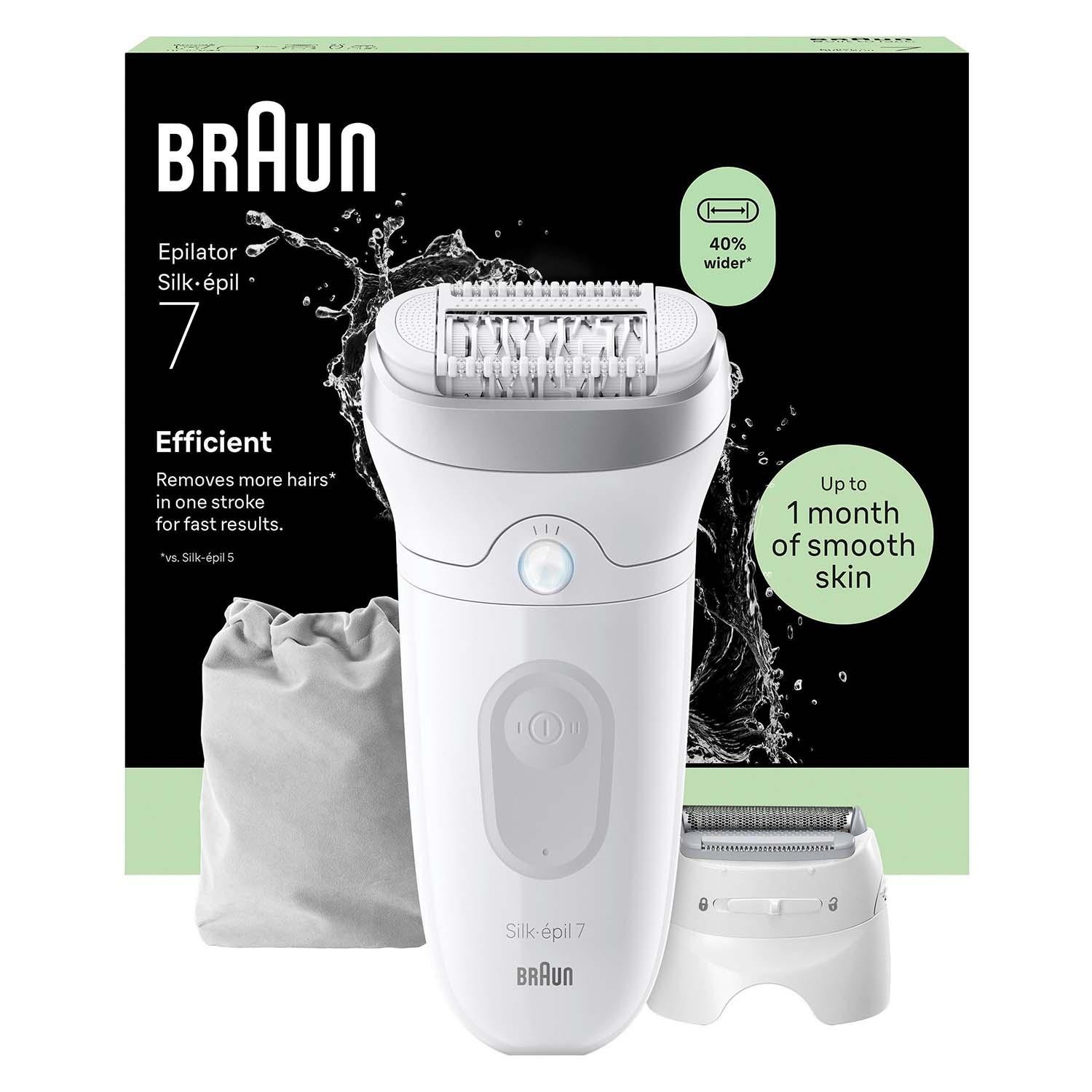 Epilator Silk·épil 7, Wet & Dry, Långvarigt Slät Hud, 7-041, Silver