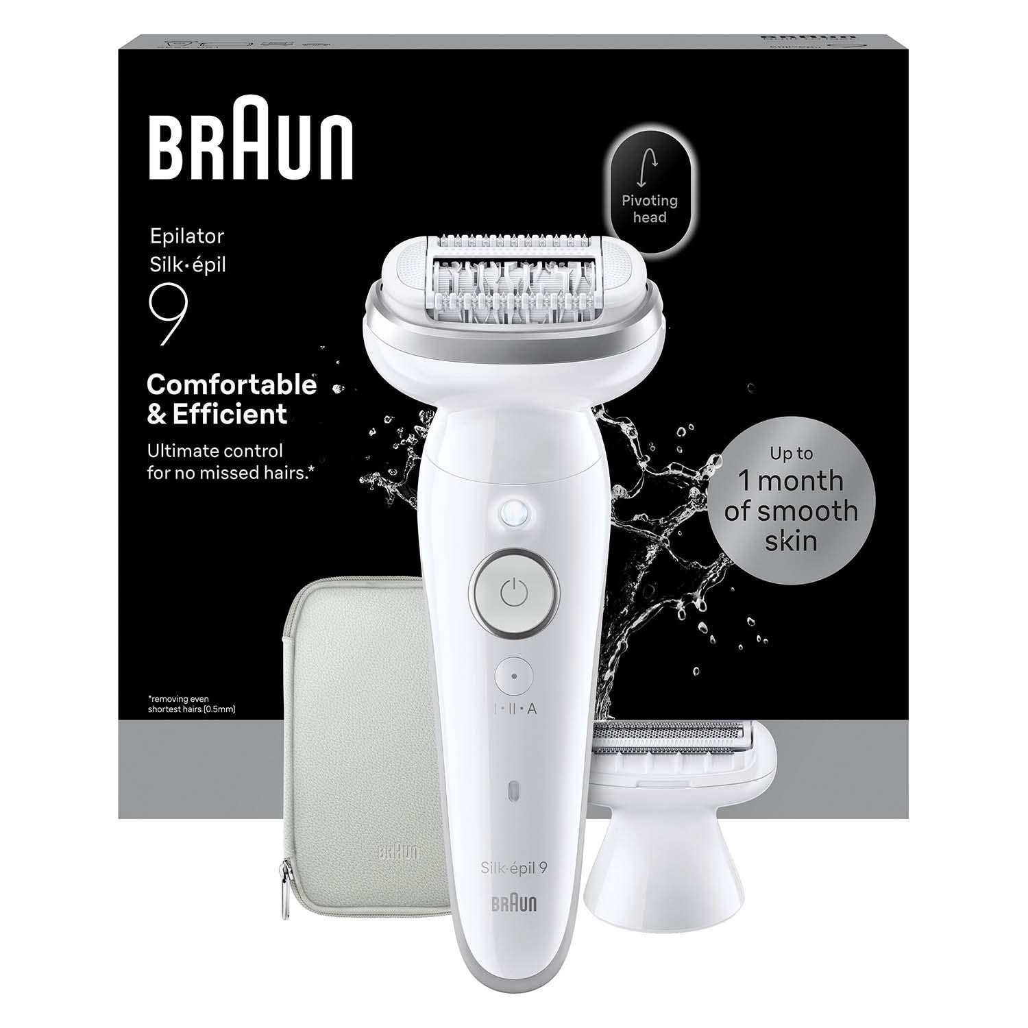 Epilator Silk·épil 9 Wet & Dry, Långvarigt Slät Hud, 9-030, Silver