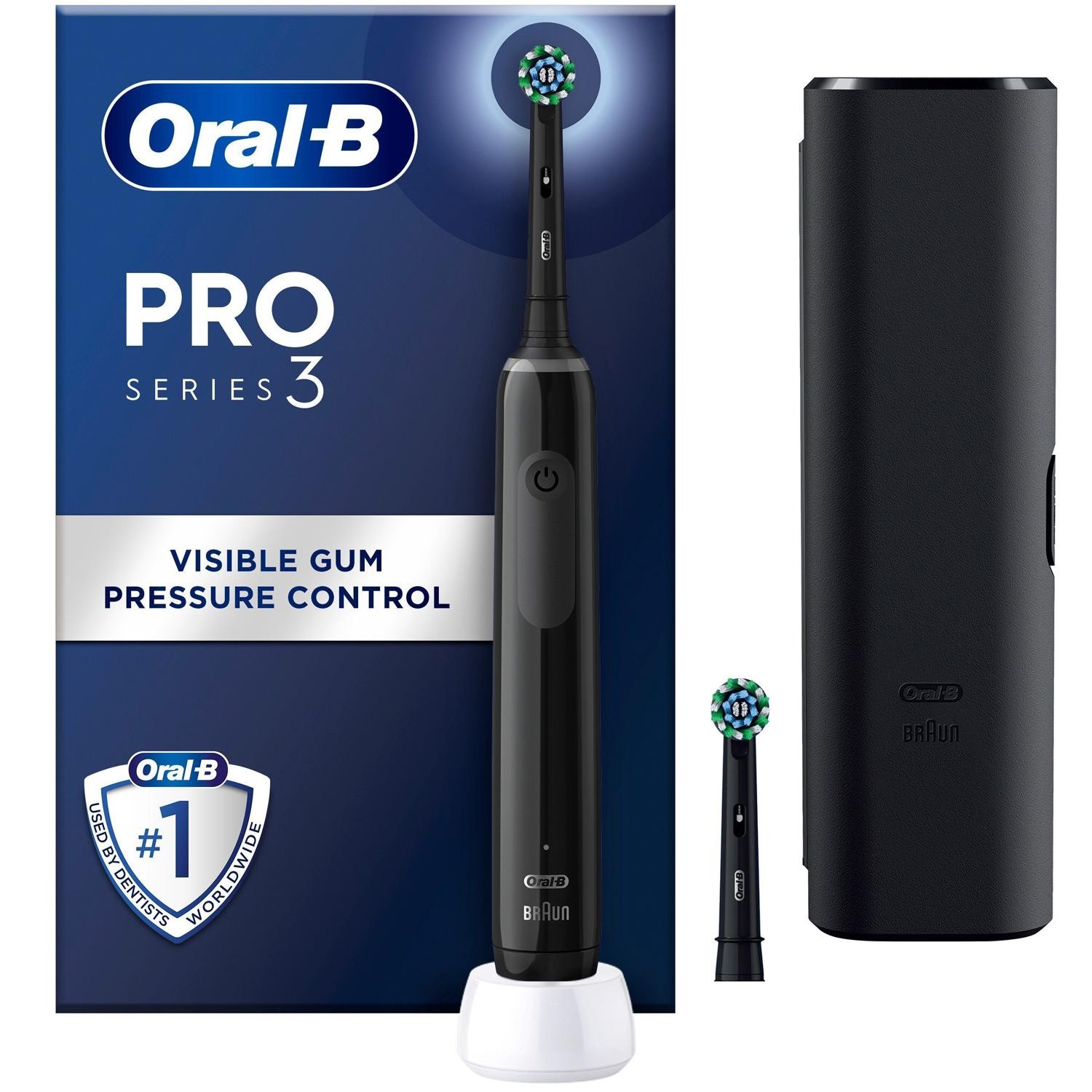 Eltandborste Pro3 Black + Extra Refill + TC