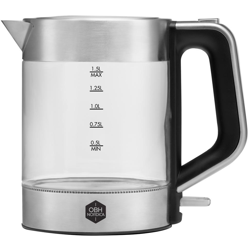 OBH Nordica - Vattenkokare Venice glass kettle 1,5 l. cordless 6418 - A10570