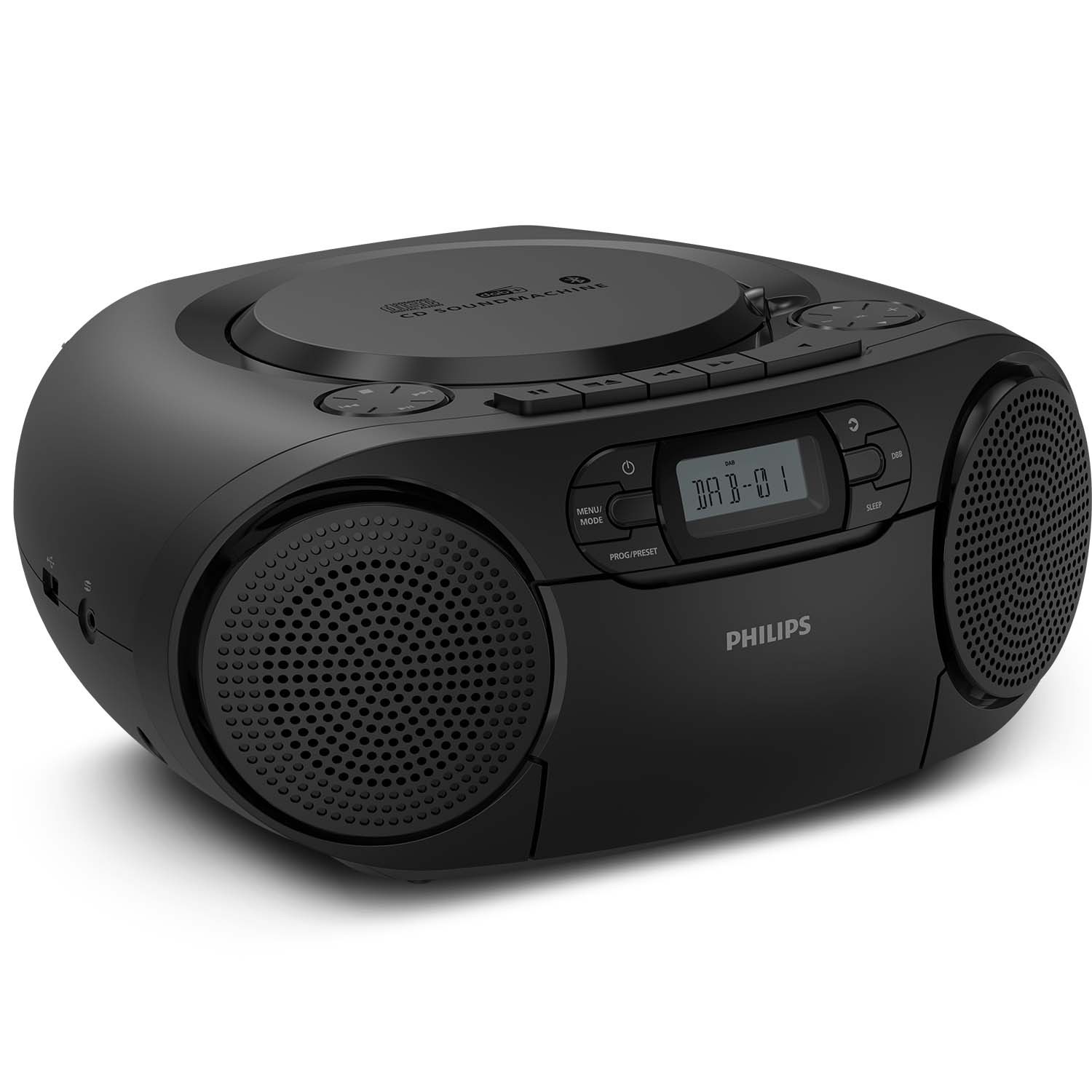 Boombox CD DAB+/FM-radio Kassett USB Bluetooth Svart